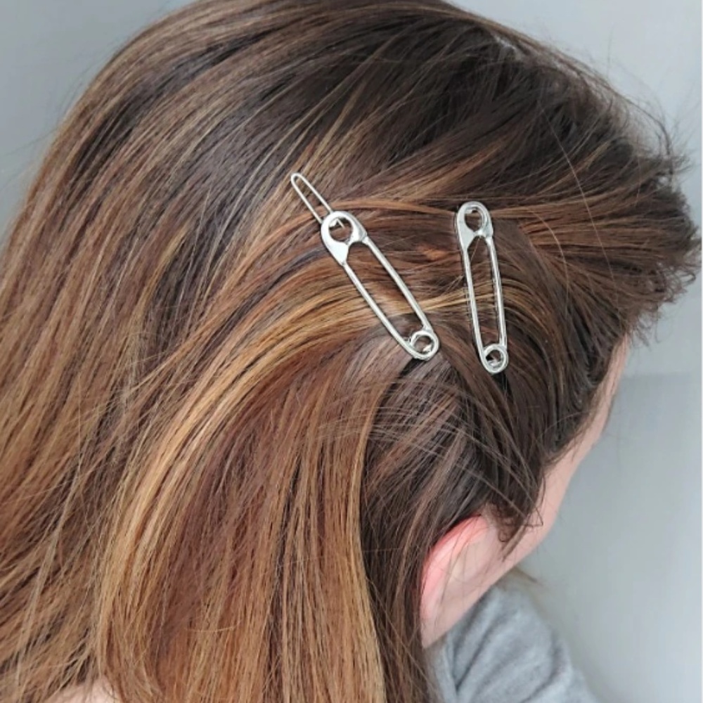 Unique Clothing Safety Pin Gold/Silver Hair Clip - Picture 2 of 8